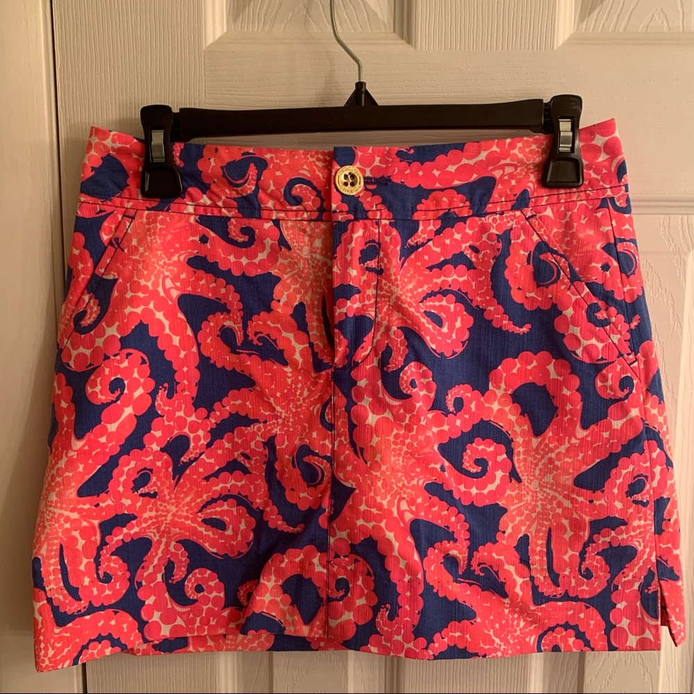 NWOT!! Lily Pulitzer navy blue and coral skirt!